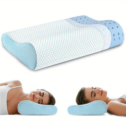 1pc Memory Foam Pillow, Sleep Pillow, Ergonomic Cervical Pillow, Neck Support Pillow for Side Sleepers, Back and Stomach Sleepers, Contour Pillow for Neck and Shoulder
