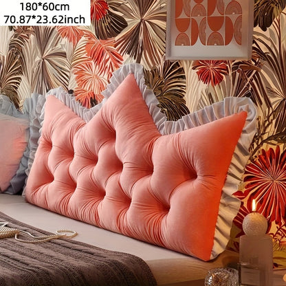 1pc Large Backrest Pillow, Bedside Pillow for Sofa Bed, Crown Shaped Backrest Cushion Pillow, Bedroom Supplies, Home Decor, Shaped Bed Backrest Pillow with Zipper Closure, Decorative Headboard And Tatami Support Cushion for Back Sleepers