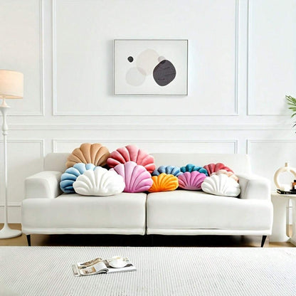 Soft & Plush Shell Pattern Throw Pillow - Versatile Decorative Cushion for Sofa and Bed, Machine Washable - Ideal for Christmas, Thanksgiving, Halloween, New Year, Weddings, and Home Decor