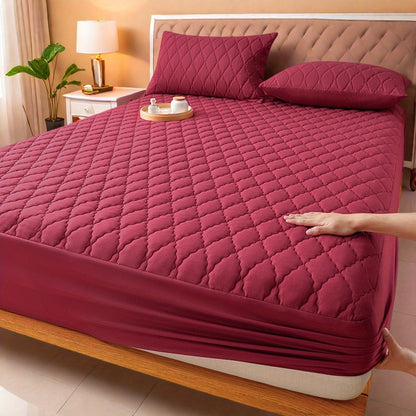 1pc Guaranteed High Quality Fitted Sheet Mattress Protector: Deep Pocket, Heavy Duty, Silent Comfort (Machine Washable)