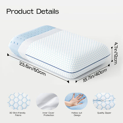 1pc Slow Rebound Pillow, Deep Sleep Pillow to Protect the Cervical Spine and Assist Sleep for Adults, Modern Leisure Bread Double-sided Pillow, Zero Foam Sponge Pillow.