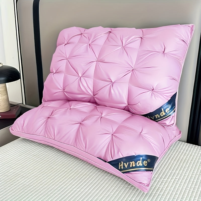 2pcs Luxury 5-Star Hotel Quality Pillows, Deep Sleep Neck Support, Non-Collapse High Pillow Core for All Seasons, Hypoallergenic Polyester Cover, Modern Pillow Design|Soft Texture Finish, Pillows for Sleeping, Cooling Pillows, Neck Pillow, Gift