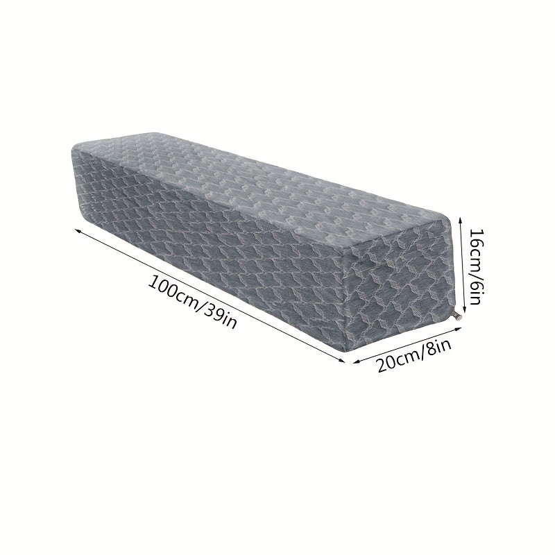 Adjustable Bed Wedge Pillow - High-Density Grey Headboard Cushion, Bed Gap Filler for Single/Double/King/Queen Beds, Machine Washable , Soft Padding for Mattress & Headboard (No Tools Needed, Bed Back Rests, Back Rest Bed Pillow, Bed Pillow For