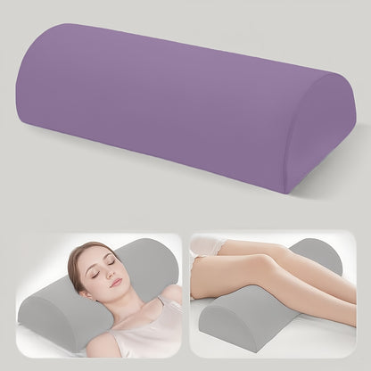 1pc Half Moon Pillow, Leg, Knee, Back of Neck, and Lumbar Support Pillow, Suitable for Back or Side Sleepers, Semi-Rolled Round Pillow, Comfort for Ankles and Feet, Head, Neck, Spine, and Hips