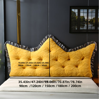 Luxurious Princess Crown Waist Support Pillow - Soft, Comfortable Cushion for Bedroom & Living Room | Ideal for Single to King Size Beds, Sofas, and Outdoor Furniture | Bohemian Style with Ruffle Trim | Hand Wash Only