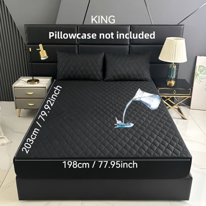 1pc Premium Ultra Soft Quilted Fitted Sheet, Liquid Resistant, Solid Color Mattress Protector, All Season for Bedroom Hotel Dorm Single And Double Beds (No Pillowcases)