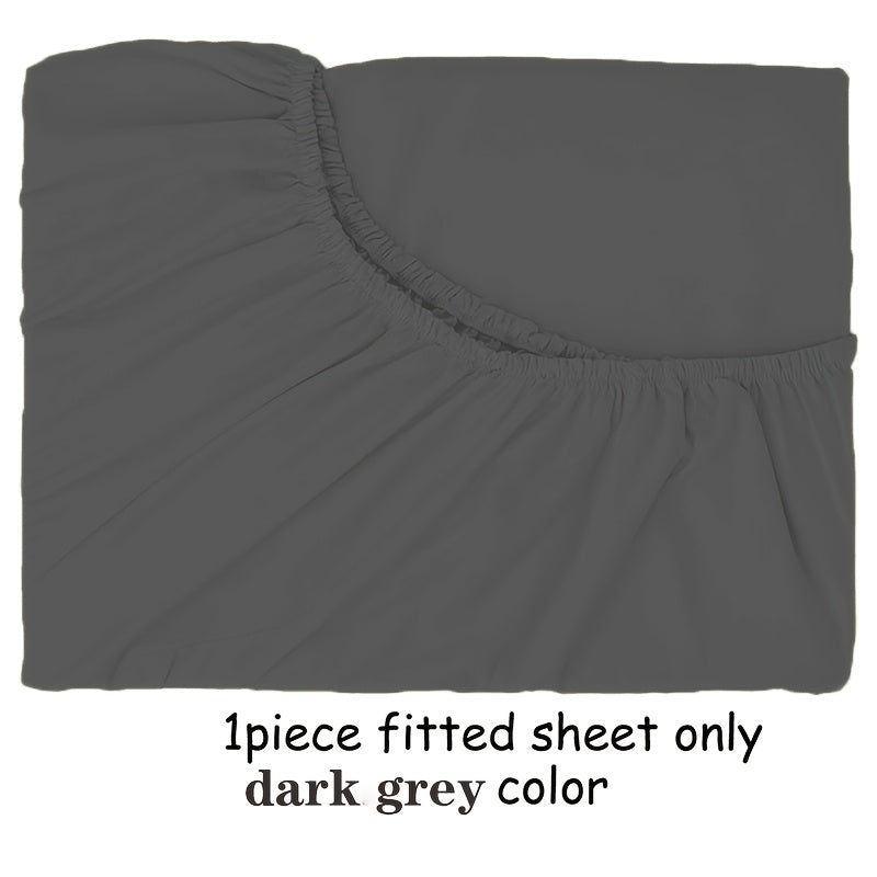 100% Microfiber Ultra-Soft 60"x80" Full/Queen Size Fitted Sheet, Fits Up to 14" Deep Pocket Mattress, Hotel Style Bedding Mattress Protector, Machine Washable, Fade-Resistant, Dark Gray