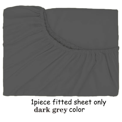 100% Microfiber Ultra-Soft 60"x80" Full/Queen Size Fitted Sheet, Fits Up to 14" Deep Pocket Mattress, Hotel Style Bedding Mattress Protector, Machine Washable, Fade-Resistant, Dark Gray