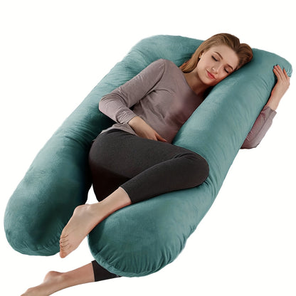 Wndy'S Dream Summer Cool Pregnancy Pillow, Cooling Velvet Body Pillow, 43.31inch 1950G Ergonomic Support, Skin-Friendly Sweat-Free Fabric, Washable Cover, Full Body Support for Pregnant Women