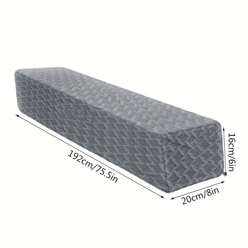 Adjustable Bed Wedge Pillow - High-Density Grey Headboard Cushion, Bed Gap Filler for Single/Double/King/Queen Beds, Machine Washable , Soft Padding for Mattress & Headboard (No Tools Needed, Bed Back Rests, Back Rest Bed Pillow, Bed Pillow For