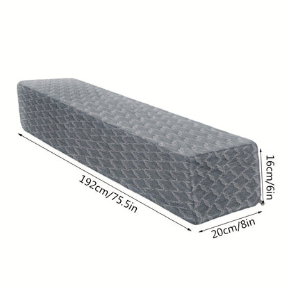 Adjustable Bed Wedge Pillow - High-Density Grey Headboard Cushion, Bed Gap Filler for Single/Double/King/Queen Beds, Machine Washable , Soft Padding for Mattress & Headboard (No Tools Needed, Bed Back Rests, Back Rest Bed Pillow, Bed Pillow For