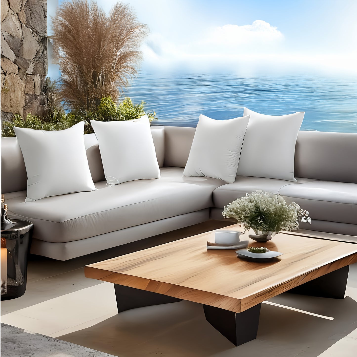 4pcs Premium Pillow Inserts - Outdoor & Indoor Square Throw Pillow Cores, Soft & Supportive With Quick Rebound, Ideal For Home Decor, Bedding, Patio Furniture, Garden, Picnics & Pillowcase Filling