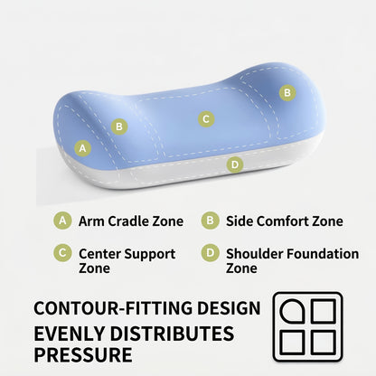 ELHIVE Cooling Memory Foam Nap Pillow for Office Desk, Ergonomic Face Down Pillow for Sleeping, No Numb Arms Design, Multi-functional Lumbar Support Cushion for Back & Waist, Portable Travel Pillow
