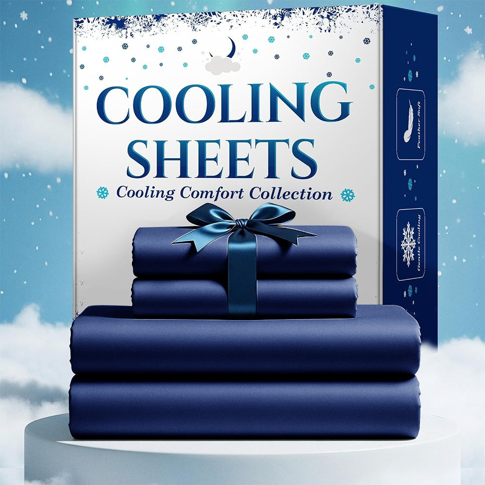 4pcs Cooling Bamboo Bed Sheet Set, Kids 4000 TC Extra Deep Pocket 20 Inch Bed Sheet, Luxury Soft Hotel & Cooling Sheet Set For Hot Sleepers, Wrinkle & Shrink Resistant, Fitted Sheet+Flat Sheet+Pillowcases, Twin/ Full/ Queen/ King, Best Summer Choice
