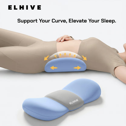 Bed Lumbar Pillow - Ergonomic Butterfly Wing Design, 3D Waist Wrapping And Curved Cradle, Engineering Zoned for Back/Hip, Enlarged Surface Fits All Positions (Back/Side), Soft Contoured Comfort for Restful Night