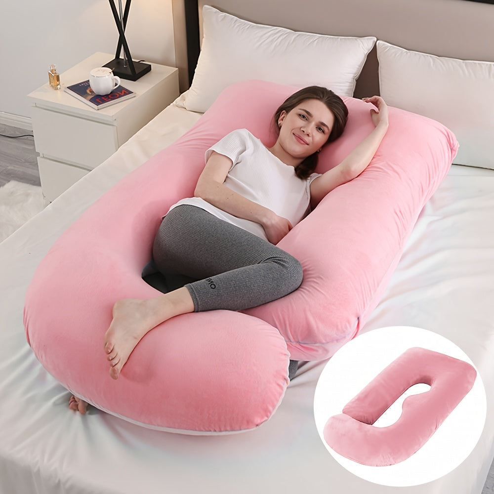 Pregnancy Pillow J Shaped Full Body Pillow with Velvet Cover, 60 Inches Maternity Pillow for Pregnant Women Back, Legs And Belly Support, As Halloween, Chrismas Gift