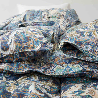 Puredown Oversized Boho Paisley Flower Down Comforter, King or Queen Bed Blanket