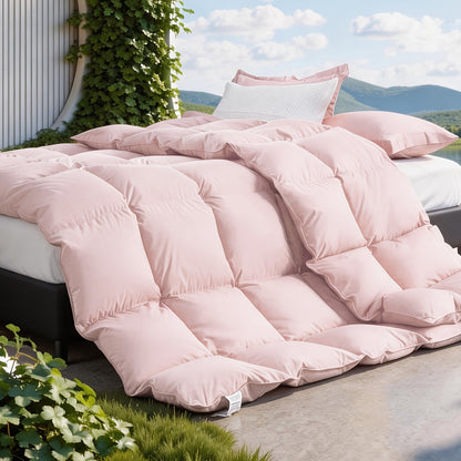 All Season Lightweight Comforter, Breathable & Cooling Duvet Insert, Soft Fluffy Quilt for Year-Round Use, Hotel Quality, Stay Cool & Sweat-Free, 8 Corner Tabs