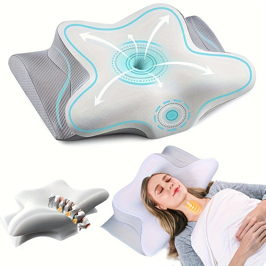 1pc Cooling Pillow for Neck Support, Adjustable Cervical Neck Pillow for Sleeping, Ergonomic Pillows, Contoured Bed Cushion Pillow for Side Back Stomach Sleeper