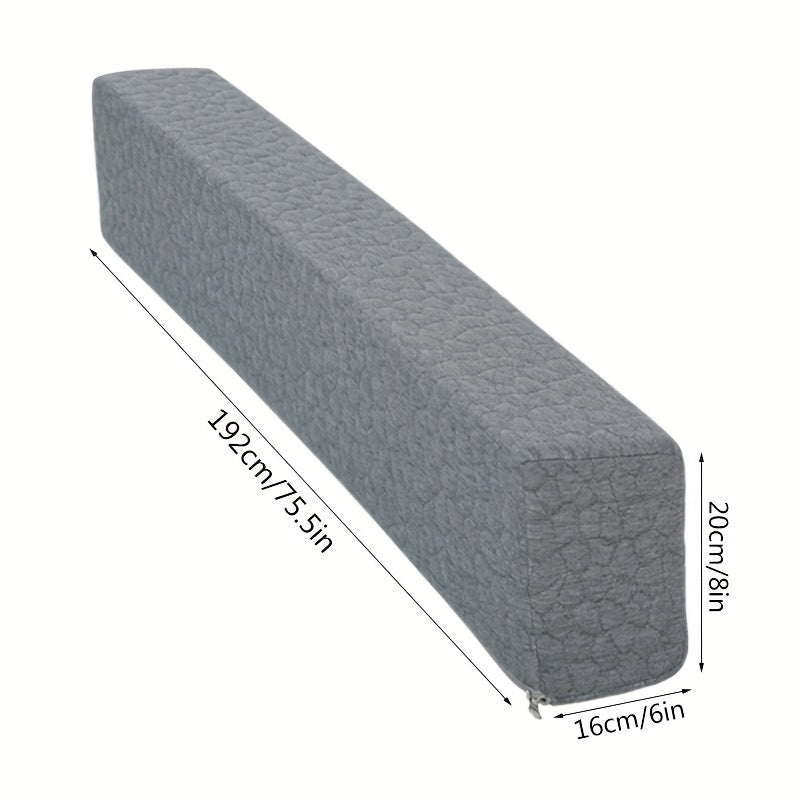 Adjustable Bed Wedge Pillow - High-Density Grey Headboard Cushion, Bed Gap Filler for Single/Double/King/Queen Beds, Machine Washable , Soft Padding for Mattress & Headboard (No Tools Needed, Bed Back Rests, Back Rest Bed Pillow, Bed Pillow For