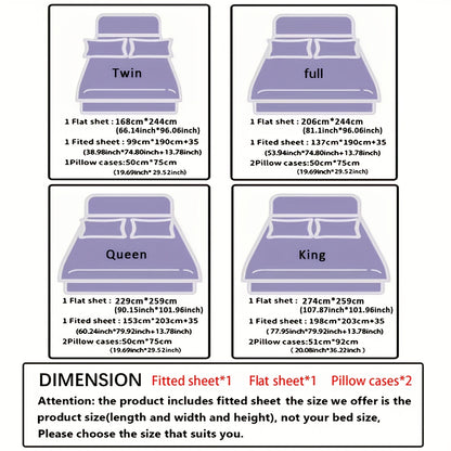3pcs/ 4pcs Bamboo Cooling Bed Sheet Set -14"Deep Pocket, Exquisite Pinch Pleat, Shrink-Resistant, Fade-Resistant, Skin-Friendly Bedding with 1or2 Pillowcases, 1 Flat Sheet, 1 Fitted Sheet, Dorm Bedding for College, Cozy Comfort