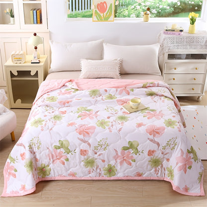 1pc New Comfortable Breathable Summer Quilt Air Conditioner Blanket, Delicate Touch, Soft And Comfortable, Vibrant Colors, Machine Washable