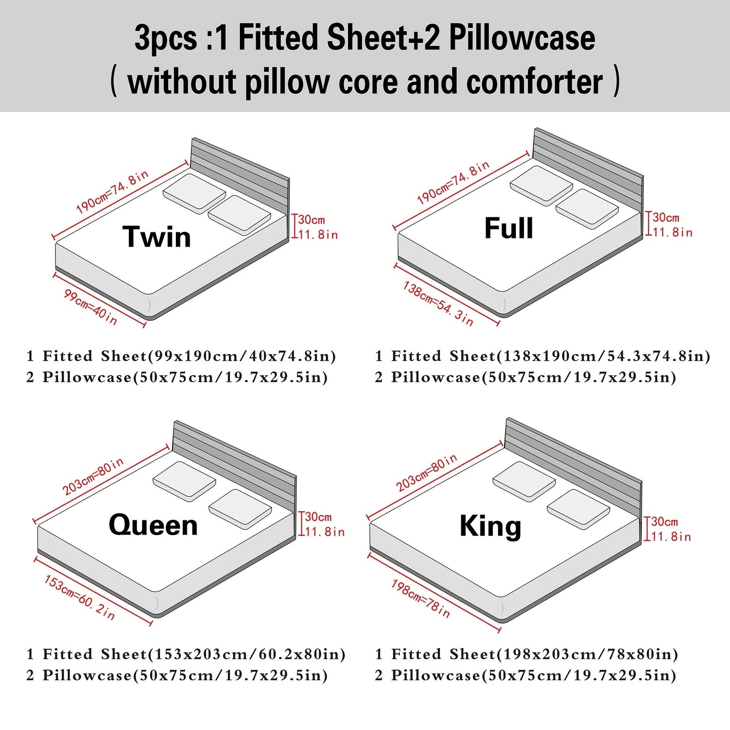 3pcs Cool But Not Icy Fresh Soft Smooth - Solid Color Satin 1pc Fitted Sheet And 1 Pair Pillowcases