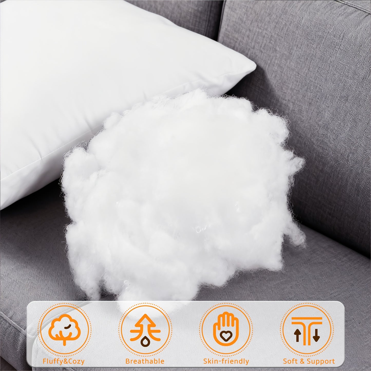 Throw Pillows Insert (Pack of 2, White) - 16 X16/18 X 18/20 X 20/22 X22 Inches Bed and Couch Pillows - Indoor Decorative Pillow