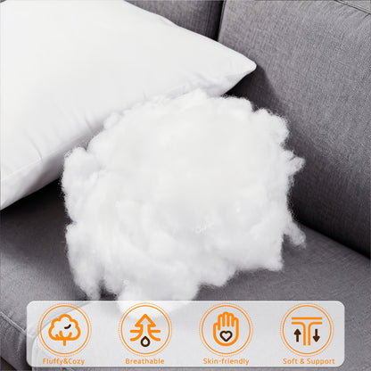Throw Pillows Insert (Pack of 2, White) - 16 X16/18 X 18/20 X 20/22 X22 Inches Bed and Couch Pillows - Indoor Decorative Pillow