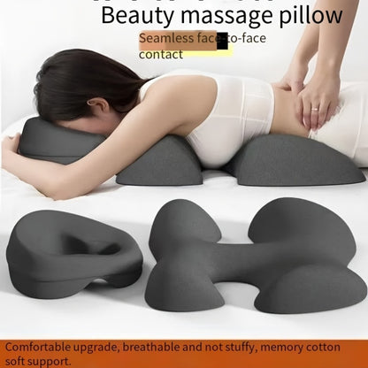 Multi-Functional Beauty Massage Pillow, Facial & Body SPA-Level Support, Contoured Anti-Slip, Soft Microfiber, Classic Design, Comfortable Neck, Back, and Chest Support, Ideal for Home or Salon, All-Season, Hand Wash Only, 200-250 g/㎡ Density