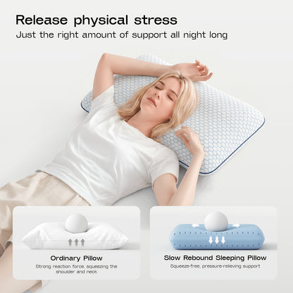 1pc Slow Rebound Pillow, Deep Sleep Pillow to Protect the Cervical Spine and Assist Sleep for Adults, Modern Leisure Bread Double-sided Pillow, Zero Foam Sponge Pillow.