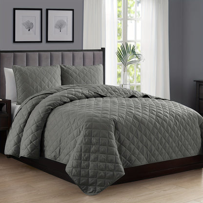 2/3pcs Diamond Quilt Set, All-season Bedding Set-Includes Quilt and Shams, Soft, Hypoallergenic, Breathable, Machine Washable, Wrinkle Free, Fade Resistant, Shrink Resistant