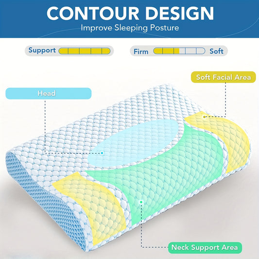 1pc Sleep Cervical Support Pillow, Ergonomic Cool Pillow for Neck And Shoulder Support, Bed Pillow for Adults Side Back Stomach Sleeper Pillow