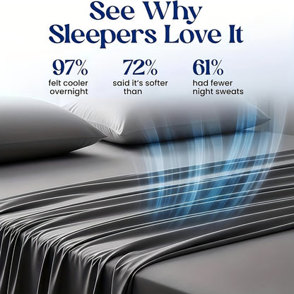 4pcs Cooling Bamboo Bed Sheet Set, Kids 4000 TC Extra Deep Pocket 20 Inch Bed Sheet, Luxury Soft Hotel & Cooling Sheet Set For Hot Sleepers, Wrinkle & Shrink Resistant, Fitted Sheet+Flat Sheet+Pillowcases, Twin/ Full/ Queen/ King, Best Summer Choice