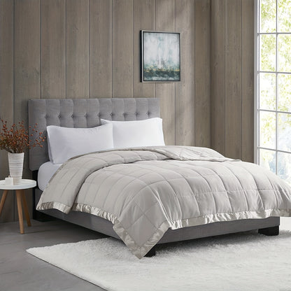 1pc Beyond Cloud Contemporary Lightweight Summer Blanket, Hypoallergenic Microfiber Cooling Quilted Comforter, All-Season Multipurpose Bedding, 59.06x78.74inch, with Satin Trim, Machine Washable, for Twin/Queen/King Size