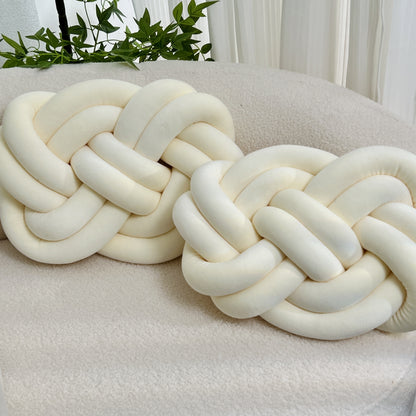 2pcs Knot Pillow Ball 15.75" Soft Plush Decorative Throw Pillow Floor Cushion, Knotted Ring Shape Cushion Dorm Room Decor Household Throw Knot Decorative Cushion for Bed Living Room
