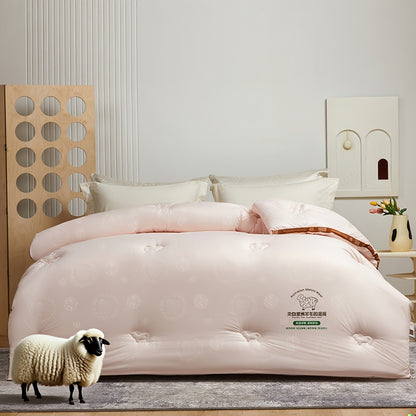 New Modern Style Australian Wool Quilt - Thick And Warm, Suitable for Autumn And Winter, Quilted Design, Filling: Wool + Superfine Fiber, Soft And Skin-Friendly Warm Bedding for Autumn And Winter
