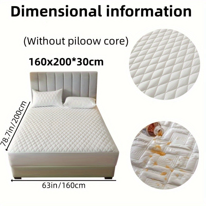 2/3pcs Two-Piece/Three-Piece Multi-Color Waterproof Fitted Sheet Set Waterproof Mattress Protector Fitted Sheet and Pillowcase Set Anti-slip Full Cover Protection Cover