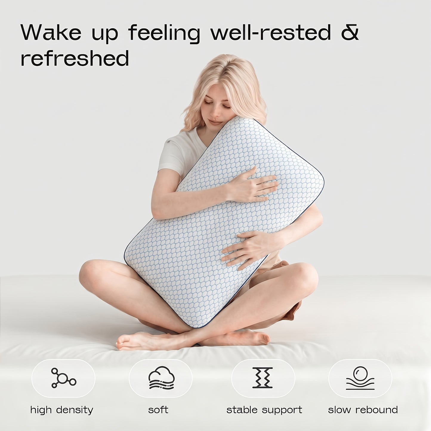 1pc Slow Rebound Pillow, Deep Sleep Pillow to Protect the Cervical Spine and Assist Sleep for Adults, Modern Leisure Bread Double-sided Pillow, Zero Foam Sponge Pillow.
