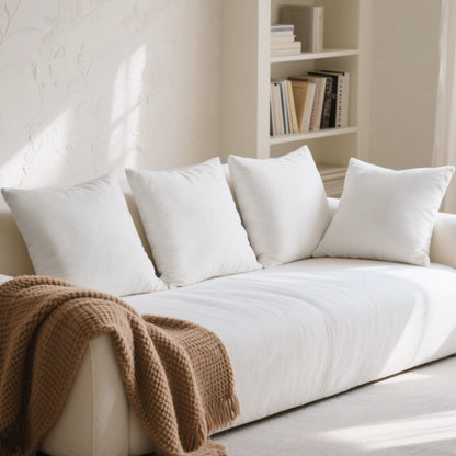 Whonline 4pcs/6pcs Premium Throw Pillow Insert, 18*18in/20*20in, Soft & Durable Polyester, Classic Style, Machine Washable, Polyester Fiber Filling, All-Season, No Printing, Multipurpose for Sofa, Bed, and Holiday Decor