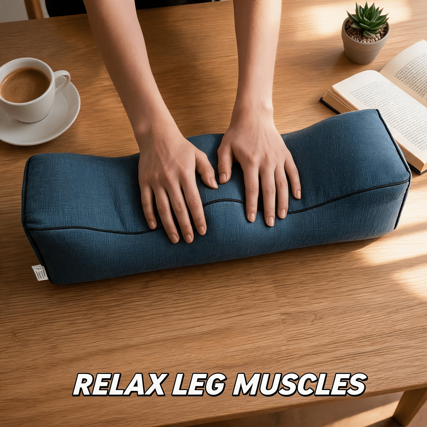 Wave Shaped Leg Lift Pillow for Treating Lower Back And Swelling - An Ergonomic Leg Pillow Suitable for Side And Supine Positions - Cooling Bamboo And Linen Cover - Essential Support for Pregnancy And Rest