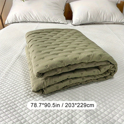 The Latest Ultrasonic Quilted Sandwich Thin Quilt Four Seasons Quilted Bed Cover Bed Sheet Double Solid Color