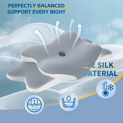 [Ergonomic Neck Pillow] Ergonomic Butterfly Neck Pillow, Cervical Pillow for for Side/Back/Stomach Sleepers, Side and Back Neck Support, Travel & Bed Use, Removable and Washable Cover 60 X 40 X 10cm