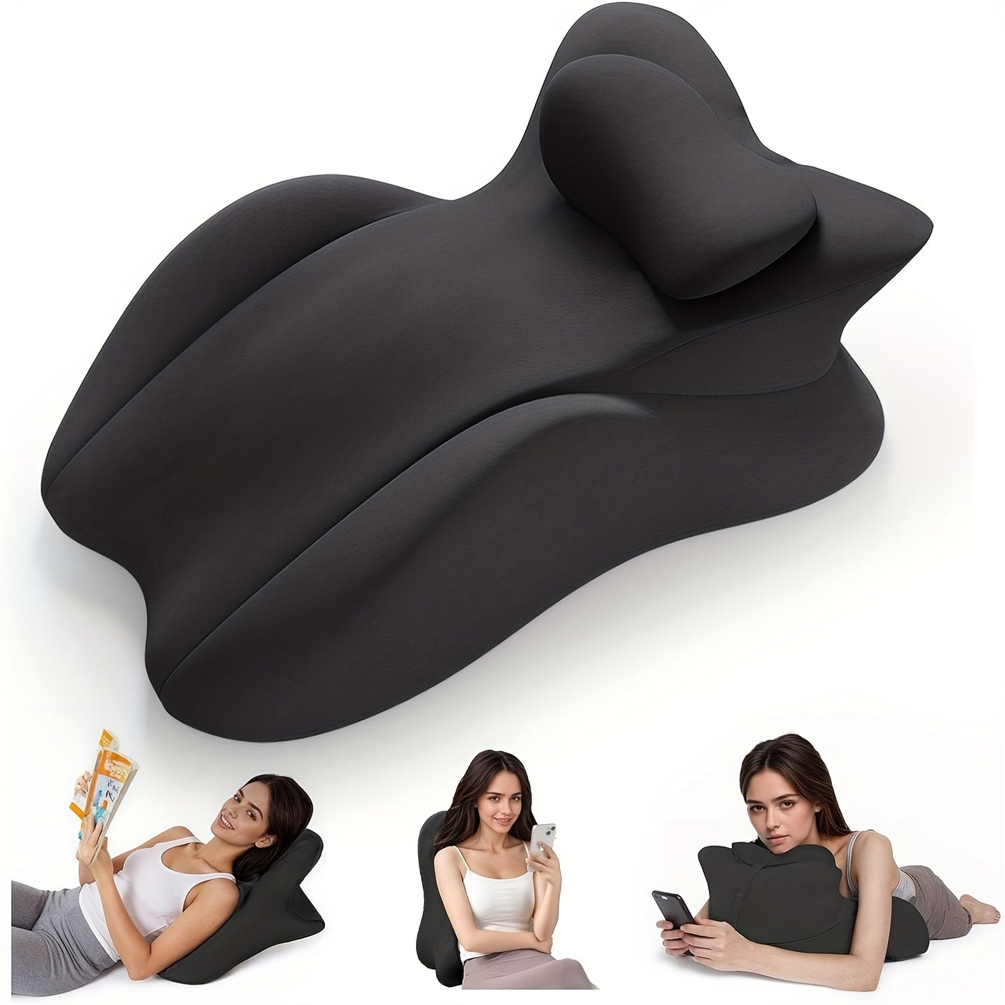 Adult Ergonomic Reading Pillow for Prone, Lying And Sitting In Bed, Wedge Pillow for Headboard, Ergonomic Bed Wedge Pillow for Chin & Back Support, Ideal for Massage And Sleeping