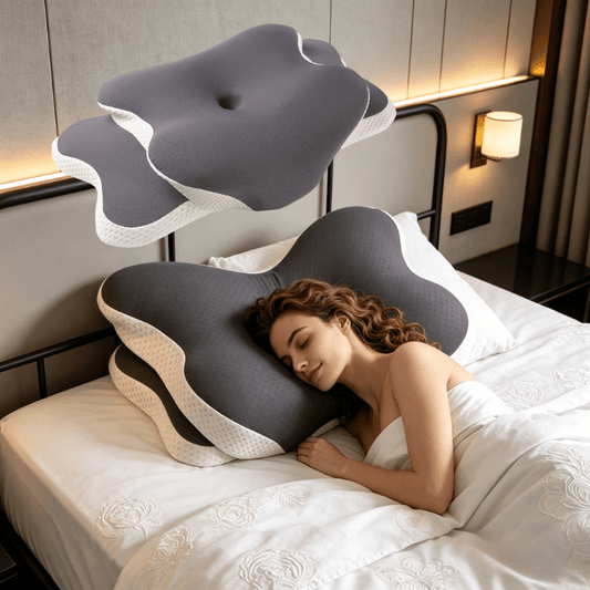 Adjustable Orthopedic Pillow, Ergonomic Design with Cover, Zipper Pillowcase, Soft Support for Back And Stomach Sleepers