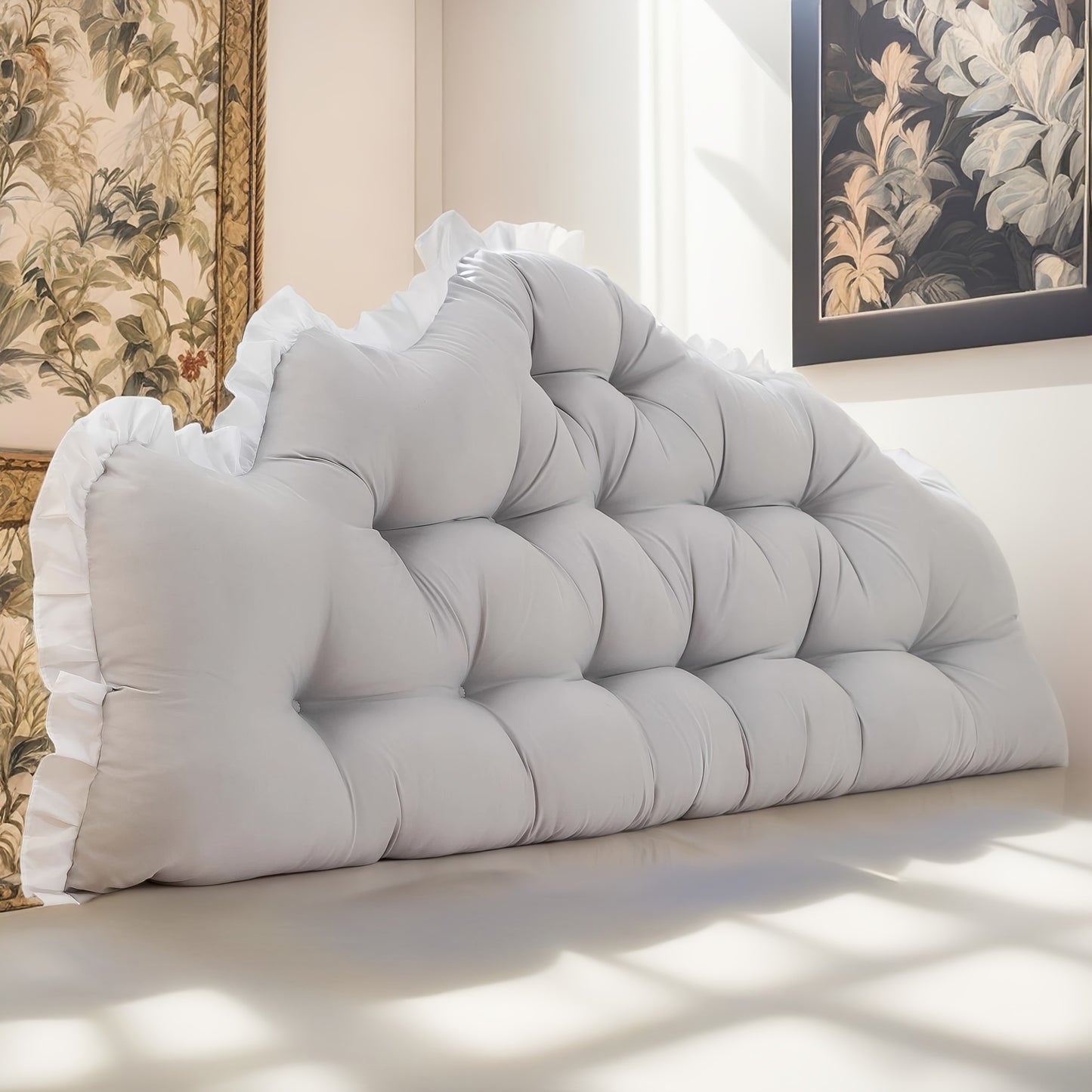 1pc Ins Cushion | Soft Bedside Pillow | Cute Anti-Collision Backrest Pillow | Comfortable Large Backrest | Headboard Soft Cushion with Straps | Home Decor for Bedroom | Suitable for Sofa, Bed, Tatami, And Various Bed Sizes (Queen, King, Twin
