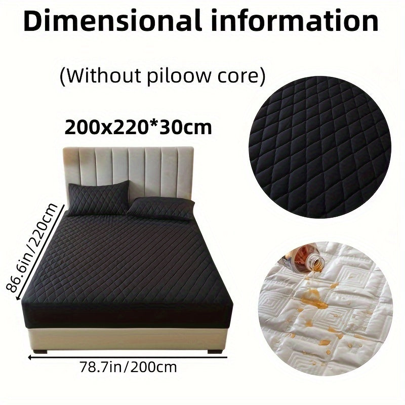 2/3pcs Two-Piece/Three-Piece Multi-Color Waterproof Fitted Sheet Set Waterproof Mattress Protector Fitted Sheet and Pillowcase Set Anti-slip Full Cover Protection Cover