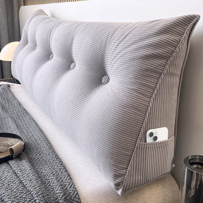 1pc Wedge Shaped Positioning Pillow, Striped Velvet Cushion, Soft And Fluffy Fit to The Waist And Back, Side Storage Is Available