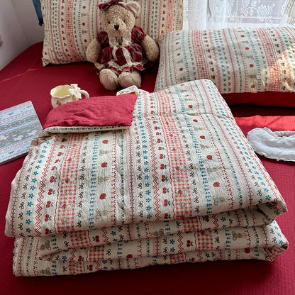 1pc, Bohemian Style Single Summer Quilt (Pillow Core And Pillowcase Not Included), Soft And Smooth Texture, Skin-Friendly And Comfortable, Breathable And Cool, Machine Washable, Suitable for Bedroom Decoration, Travel, Camping