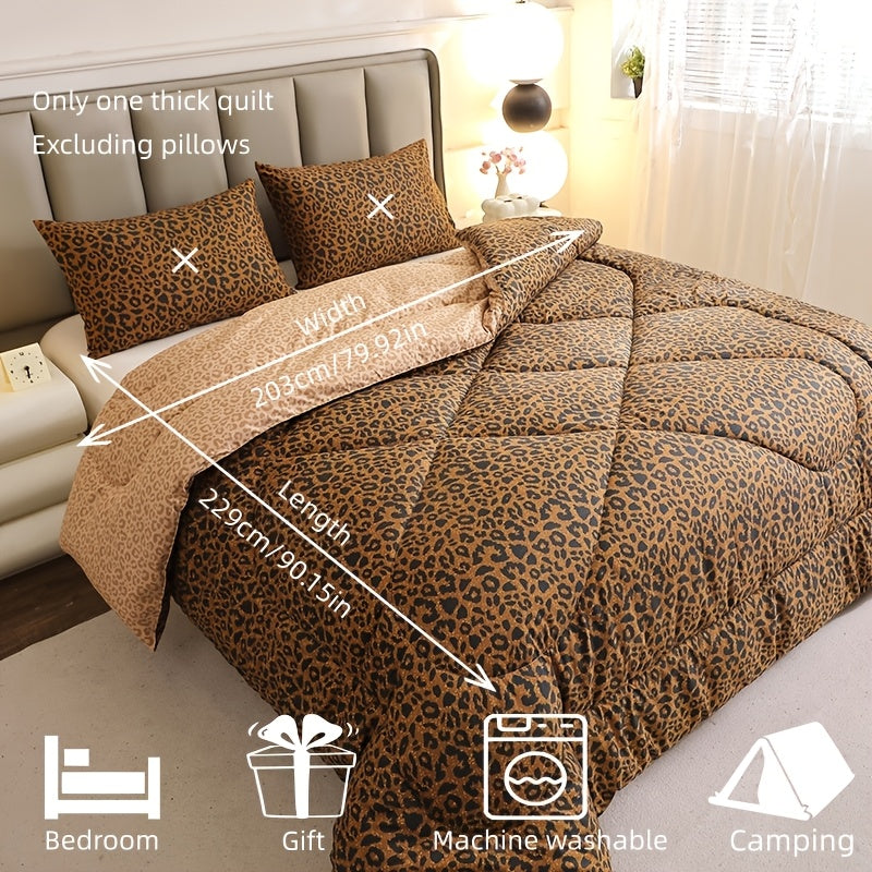 3pcs Fashion Reversible Leopard Print, Ultra-Soft Skin-Friendly Fabric, High-Elastic Filling, Suitable for Autumn Winter Bedroom, Guest Room, Hotel, Sofa, Travel